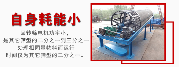 滾筒篩耗能小，使用壽命長(zhǎng)，維修方便